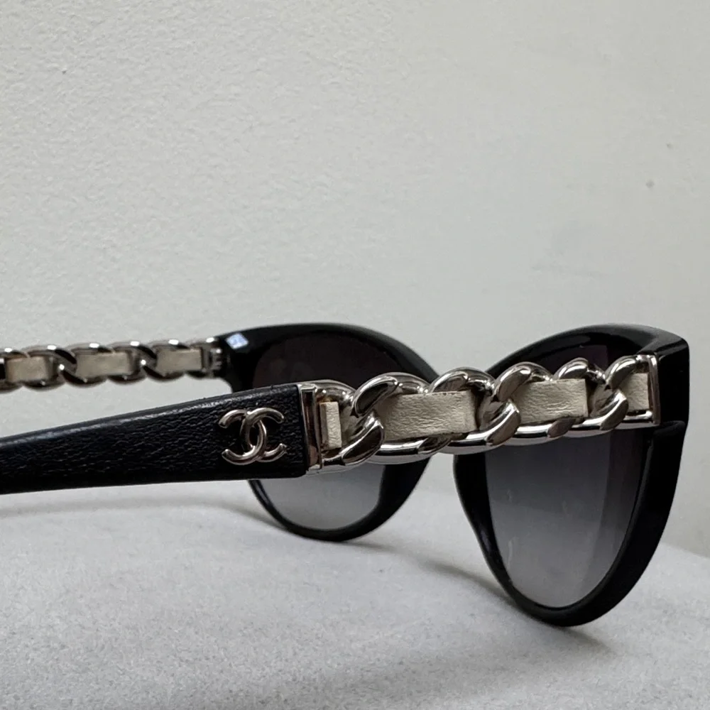 CHANEL Black and Silver Sunglasses - Picture 3 of 7